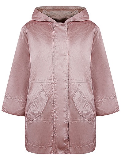 Атласная розовая куртка с капюшоном NAUMI - 1074509870500 - Фото 1