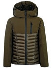 Куртка хаки из комбинированных материалов - 1074519184185
