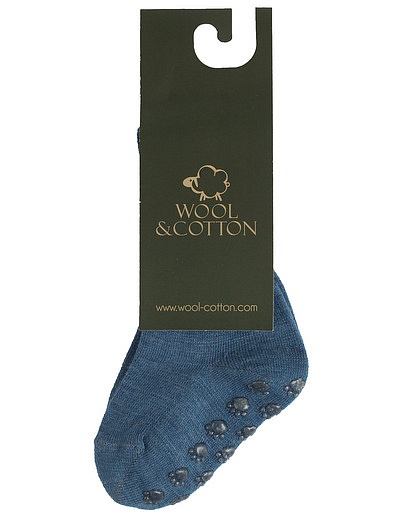 Носки шерстяные синего цвета WOOL & COTTON - 1534519280800 - Фото 1