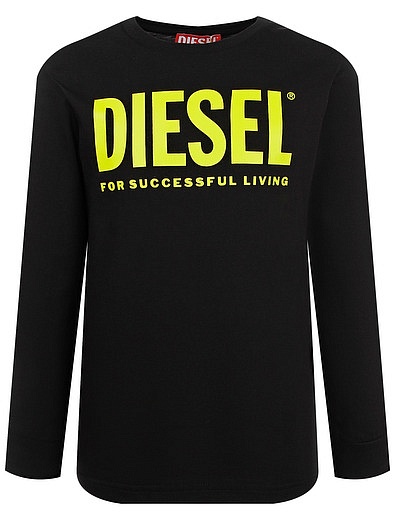 Чёрный лонгслив с логотипом Diesel - 4164529280018 - Фото 1