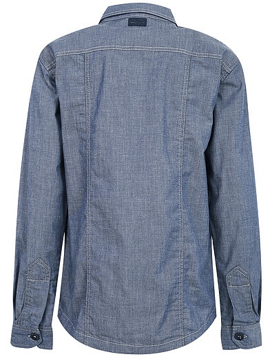 Синяя джинсовая рубашка PAOLO PECORA - 1011419970043 - Фото 3