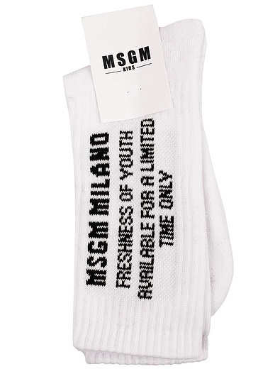 Белые носки с текстовым принтом MSGM - 1534529270266 - Фото 1