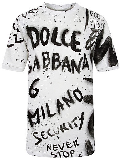 Футболка с текстовым принтом Dolce & Gabbana - 1134519182250 - Фото 1