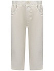 Кремовые брюки с эластичным поясом - 1084519272706