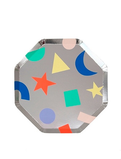 Набор одноразовой посуды &quot;геометрические фигуры&quot;  8 шт. Meri Meri - 2294520170215 - Фото 1