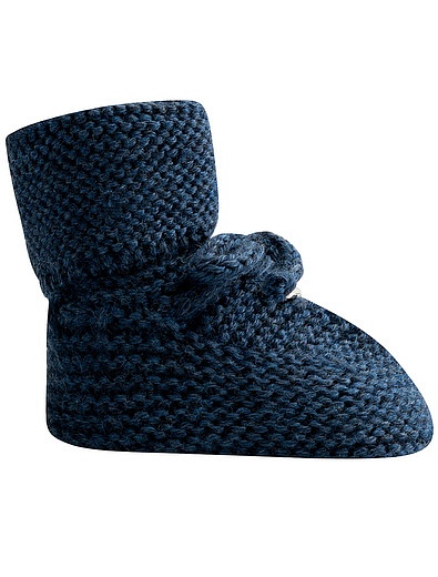 Синие пинетки-носочки из шерсти мериноса MIACOMPANY - 1534510070059 - Фото 2