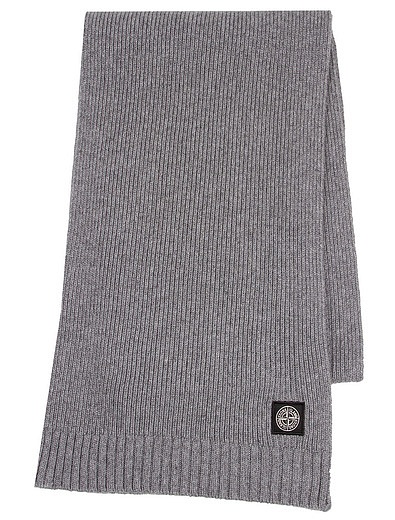 Серый шарф из шерсти с добавлением кашемира Stone Island - 1221718982221 - Фото 1