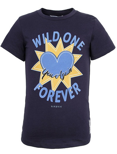 Синяя футболка &quot;Wild one forever&quot; NIK & NIK - 1131409980071 - Фото 1