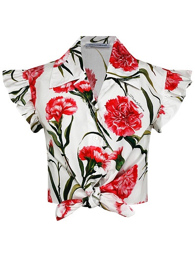 Блуза с принтом гвоздики Dolce & Gabbana - 1034509370196 - Фото 1