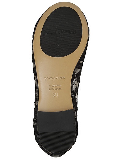 Балетки из ламинированного кружева со стразами Dolce & Gabbana - 2014509080720 - Фото 5