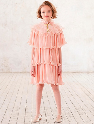 розовое Платье из ярусов ткани JUNONA - 1054509276656 - Фото 4