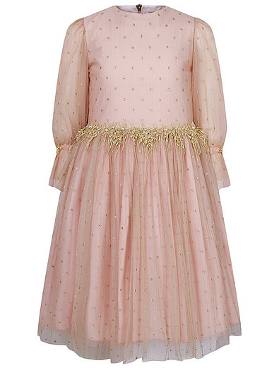 розовое Платье с отделкой золотыми нитями Lesy - 1054609085097 - Фото 1