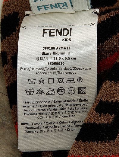 Повязка с фирменным принтом логотипа Fendi - 1421809980024 - Фото 5