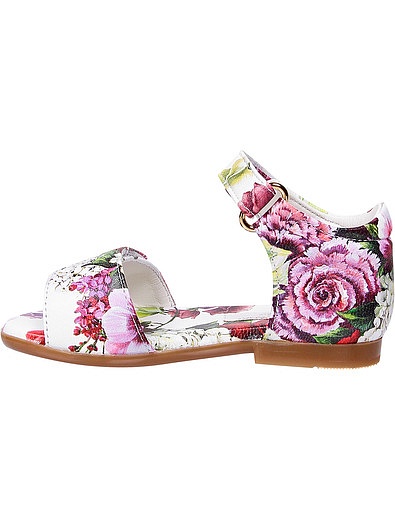 Босоножки с цветочным принтом на липучках Dolce & Gabbana - 2163909970589 - Фото 3