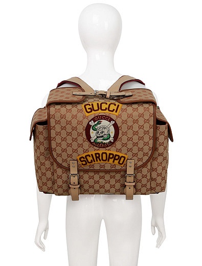 Рюкзак с нашивками и принтом логотипа GUCCI - 1501828980028 - Фото 2
