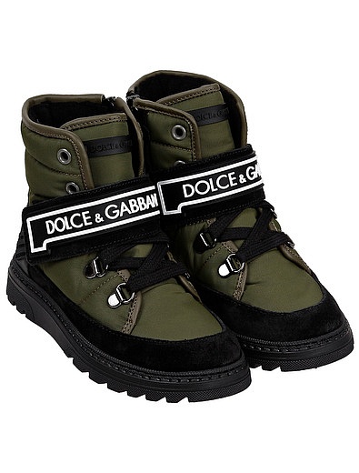 высокие кроссовки с логотипом Dolce & Gabbana - 2104519081296 - Фото 1