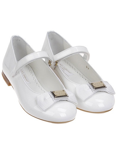 Белые туфли из лаковой кожи Dolce & Gabbana - 2014509387164 - Фото 1