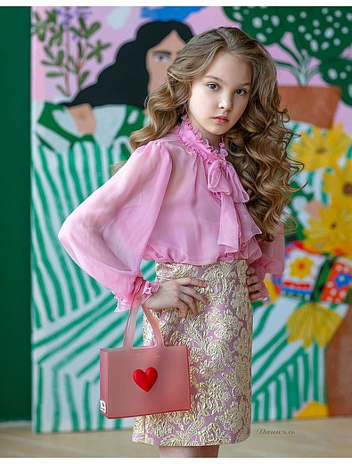 Розовая блуза из шифона Dolce & Gabbana - 1034509171236 - Фото 4