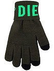 Зелёные перчатки с сенсорными вставками - 1194528280019