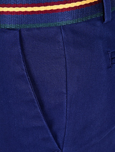 Синие брюки из эластичного хлопка с ремнем Ralph Lauren - 1081419880420 - Фото 2