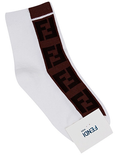 Носки со вставкой логотипа Fendi - 1531229070646 - Фото 1