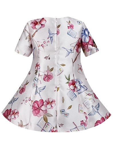 Кремовое платье с флористическим принтом Baby A - 1054709181811 - Фото 2
