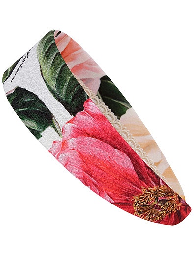 Ободок с цветочным принтом Dolce & Gabbana - 5144508170010 - Фото 1