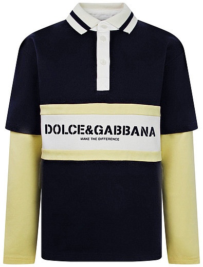 Хлопковое поло с логотипом Dolce & Gabbana - 1144519181016 - Фото 1