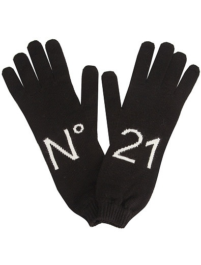 Чёрные перчатки с логотипом №21 kids - 1194508280343 - Фото 3