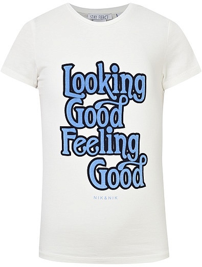 Хлопковая футболка с принтом &quot;Looking Good Feeling Good&quot; NIK & NIK - 1132109880401 - Фото 1