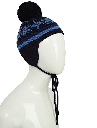 Темно-синяя шапка с орнаментом Regina - 1354519080862 - Фото 4