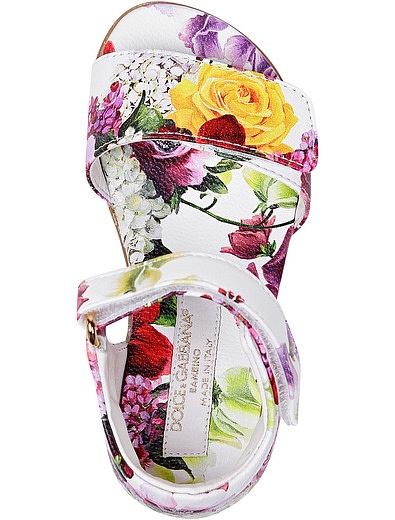 Босоножки с цветочным принтом на липучках Dolce & Gabbana - 2163909970589 - Фото 4