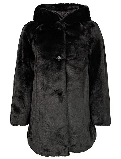 Черное меховое пальто Vicolo - 1124509081229 - Фото 1