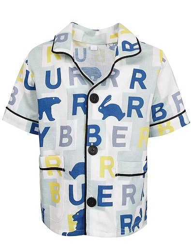 Рубашка с принтом логотипа и животными Burberry - 1011519970370 - Фото 1
