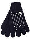 Шерстяные перчатки с узором из стразов - 1194509180246