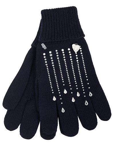 Шерстяные перчатки с узором из стразов Il Trenino - 1194509180246 - Фото 1