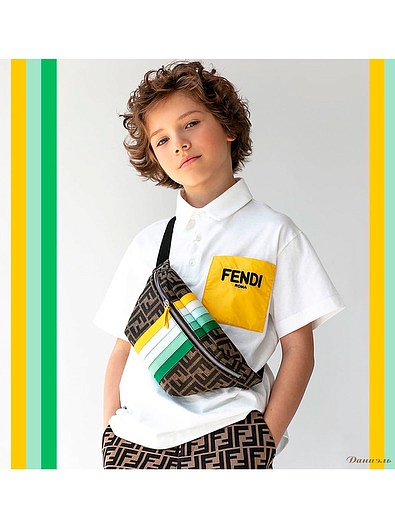 Поло с контрастным карманом Fendi - 1144519170874 - Фото 2