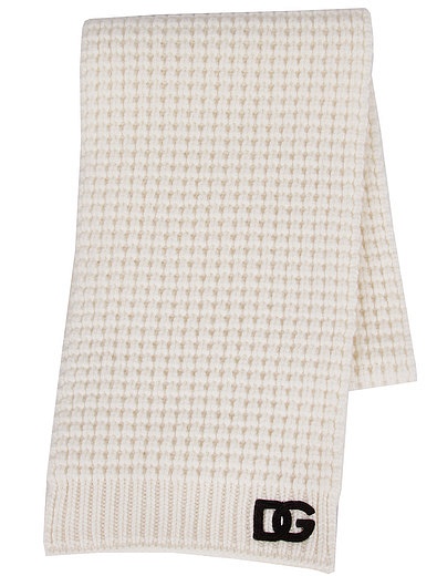 Шерстяной шарф с логотипом Dolce & Gabbana - 1224528180023 - Фото 1