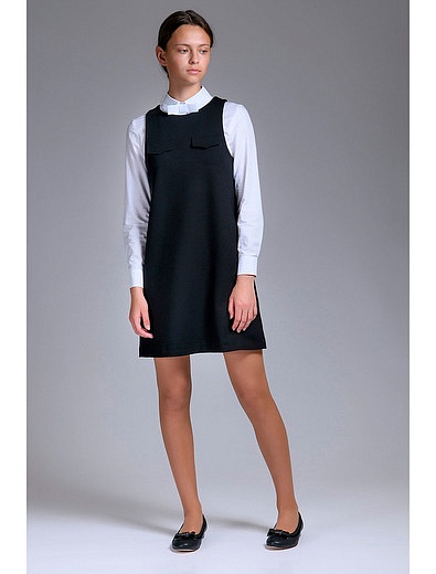 Черное платье с декоративными карманами Prairie - 1054509081625 - Фото 3