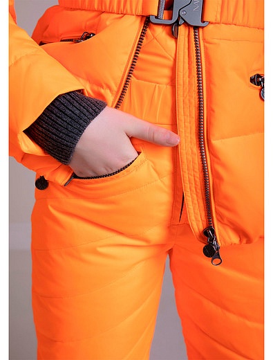 Оранжевые стеганые утепленные брюки NAUMI - 1604509181612 - Фото 4