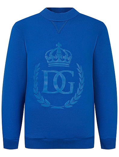 Синий свитшот с принтом DG и короной Dolce & Gabbana - 0084519170560 - Фото 1