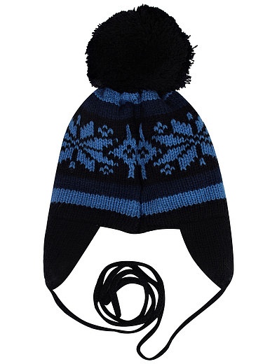 Темно-синяя шапка с орнаментом Regina - 1354519080862 - Фото 3