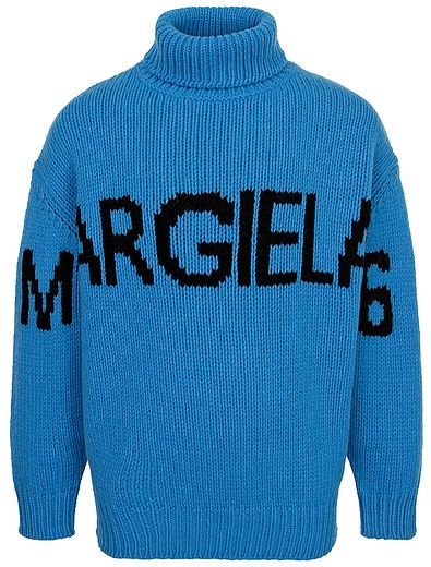 Синий джемпер с крупным лого MM6 Maison Margiela - 1264529280599 - Фото 1