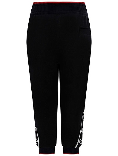 Черные хлопковые спортивные брюки Dolce & Gabbana - 4244519370797 - Фото 2