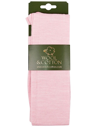Розовые колготки с шерстью WOOL & COTTON - 1294509181615 - Фото 1