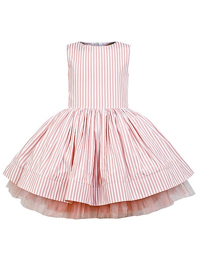 Пышное розовое платье в полоску ENN`STORE - 1054500181140 - Фото 1