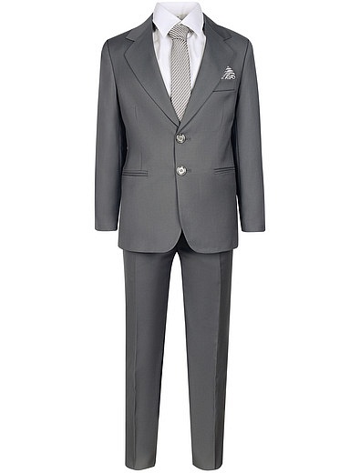 Серый классический костюм из 5 изделий Malip - 6051719880128 - Фото 1