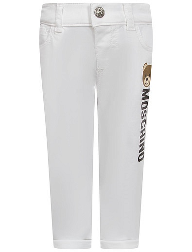 Белые брюки с логотипом Moschino - 1084529370058 - Фото 1