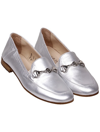 Серебряные туфли из натуральной кожи Florens - 2014209970109 - Фото 1