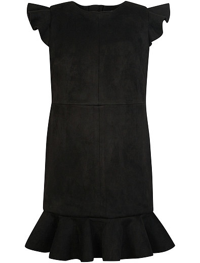 Черное замшевое платье с оборками Milly Minis - 1051109880016 - Фото 1